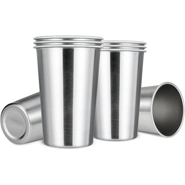 JIAYUE Stainless Steel Cups 16 oz Pint Cup Tumbler (8 Pack) - Premium Metal Cups - Stackable Durable Cup，Chilling Beer Glasses,for Travel,Outdoor,Camping,Everyday
