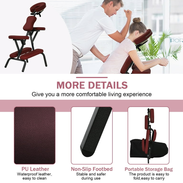 Portable massage chair - Burgandy Portable massage chair - Burgandy