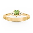 thumbnail image 2 of Birthstone Heart Ring with Shoulder Accents - Peridot (August), 2 of 4