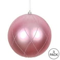 thumbnail image 2 of Vickerman N170779D 6 in. Pink Matt Glitter Swirl Ornament Ball - 3 per Box, 2 of 3