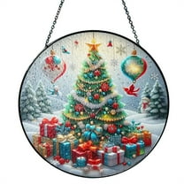 AUDeals Personalized Christmas Ornament Custom Photo and Name 2D Acrylic Tree Decor Flat Hanging Ornament for Family Couple Home and Wall Christmas Decoration Gift