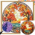thumbnail image 1 of DIY Cuentas Cuadradas Completas Taladro AB Parcial Hoja Arce Otoño 35x35cm, 1 of 9