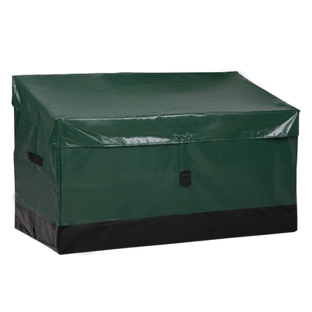 130 Gallon Waterproof Outdoor Storage Box, Portable PVC Deck Organizer for All Weather, Ideal for Camping, Garden & Poolside - Green