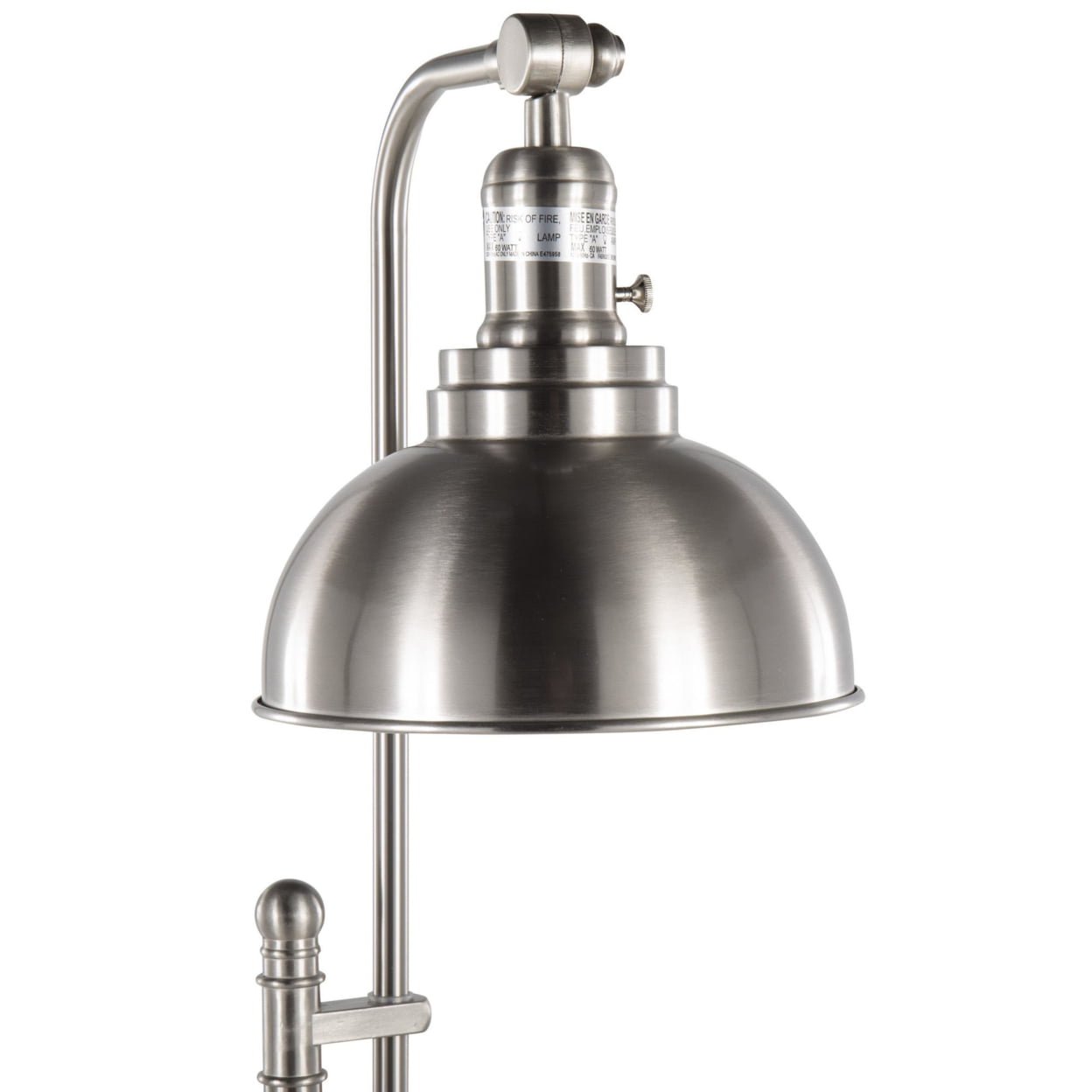 Emery Industrial Floor Lamp in Nickel by LumiSource