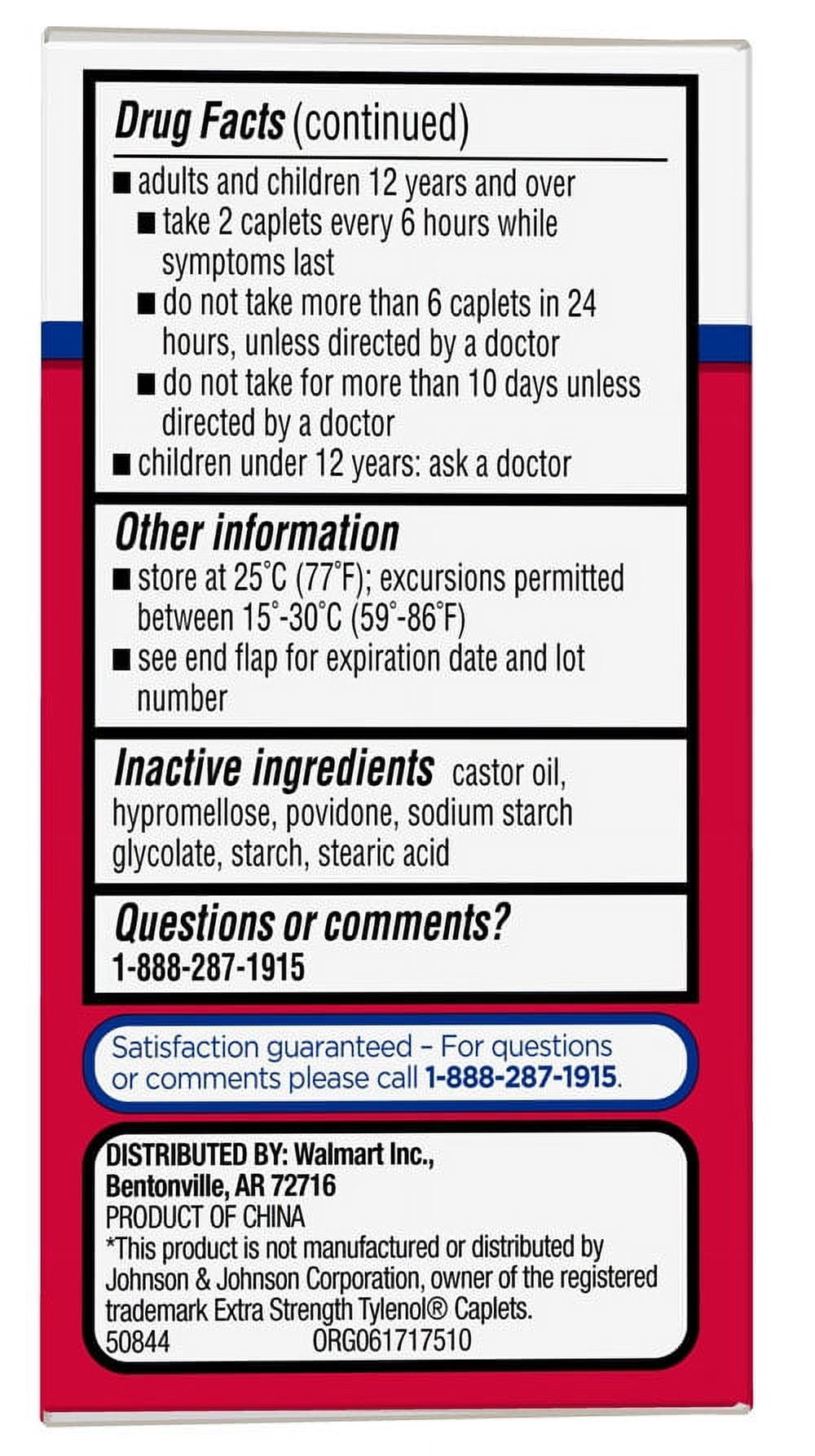 Equate Extra Strength Acetaminophen, 40 Ct