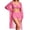 #012: 1 Pack, Hot Pink, variant on Womens 3 Piece Bikini Set Geometric Print Bathing Suit Drawstring Swimsuit with Cover Ups Kimono,012, Large
