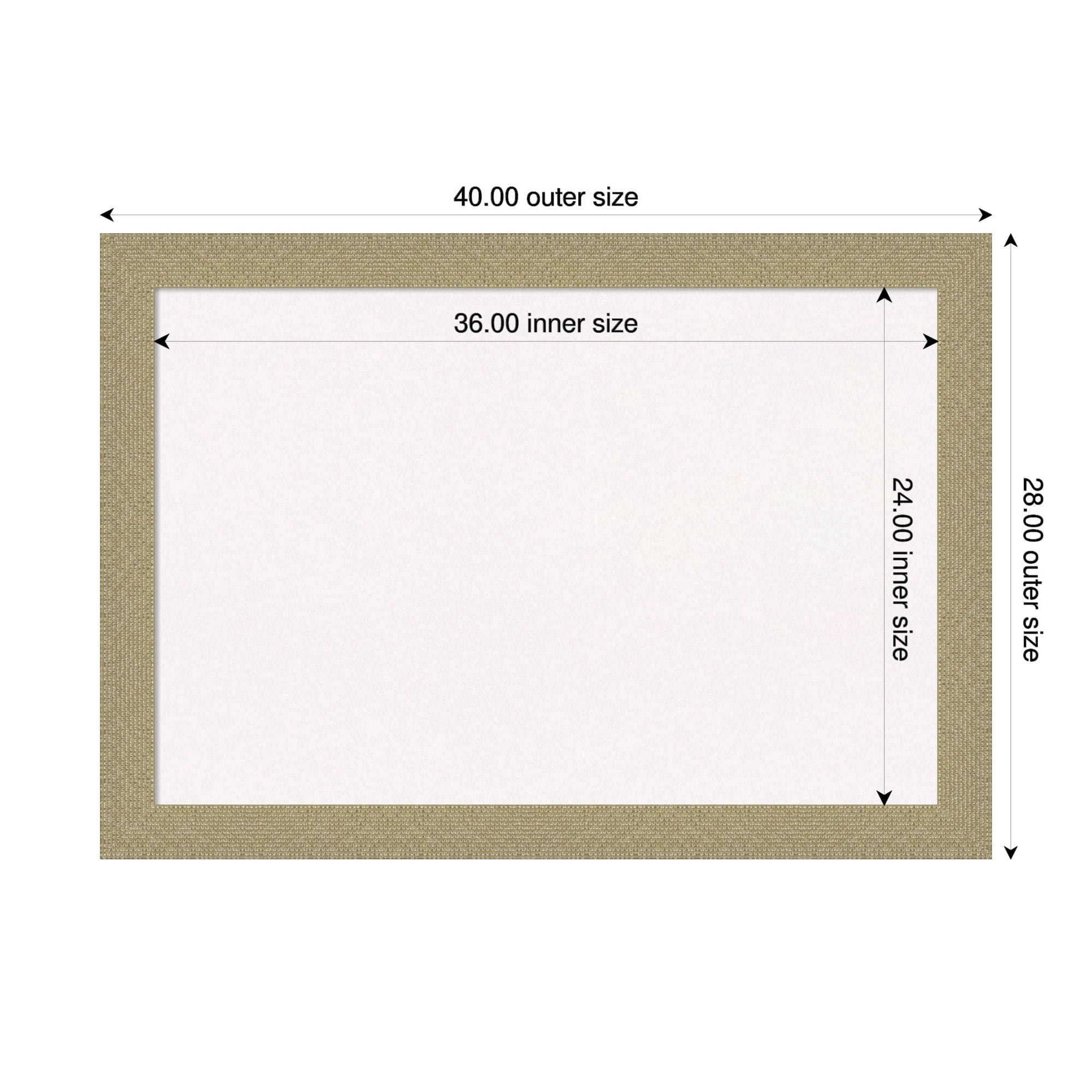 Amanti Art White Cork Board Framed Mosaic Gold Bulletin Board 40 in. x 28 in.