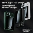 thumbnail image 3 of Magnetic Wireless 100000mAh Power Bank 22.5W Fast Charger for Magsafe Portable Auxiliary Battery Pack for iphone Huawei for Samsung (Green ), 3 of 6