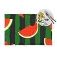 thumbnail image 4 of XMXY Woven Placemats Set of 6 PCS, Watermelon Fruit Green Background Table Mats Washable Heat Resistant Placemats, 4 of 6