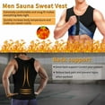 thumbnail image 7 of Men's Sauna Heat Trapping Zipper Sweat Enhancing Vest Hot Polymer Corset Compression Waist Trainer Workout Tank Top, 7 of 7