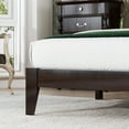 thumbnail image 6 of Queen Size Solid and Stable Rubber Wooden, Solid Wooden Bed with Rattan Headboard, Enhanced By Support Feet (Espresso), 6 of 11