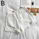 thumbnail image 1 of Wartleves Pantalones cortos de mezclilla rasgados sexys de verano para mujer, cintura alta, irregulares, elásticos y ajustados, 1 of 7