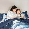 thumbnail image 4 of Manfei Cartoon Christmas Snowman 7-Piece Bedding Comforter Set,Merry Xmas King Bedding Sets,White Blue Bed Sheets For Kids,Super Cozy Room Decor Reversible, 4 of 8