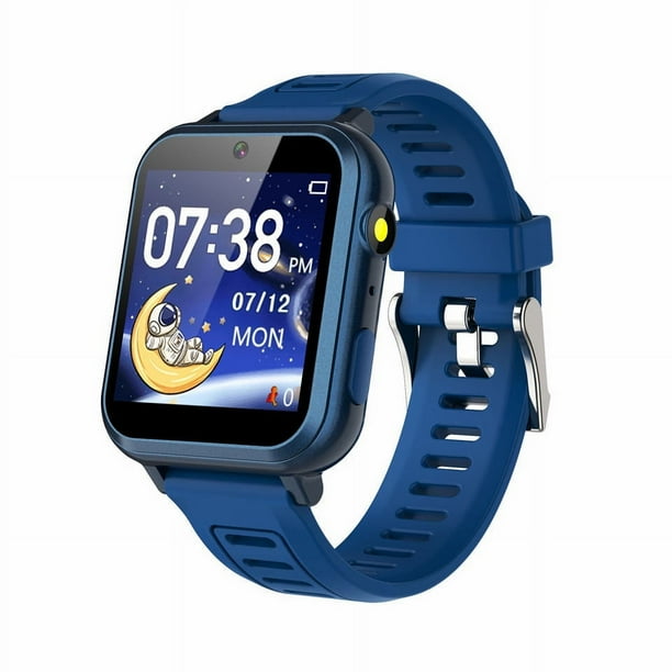 Juegos para ninos Reloj inteligente con 24 juegos de rompecabezas Camara con pantalla tactil HD Reproductor de musica Podometro Despertador Calculadora Linterna 12 24 horas Reloj para ninos Regalo Ad ...