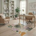 thumbnail image 2 of ODIKA 4'x6' Pastel Floral Elegance with Retro Garden Washable Area Rug Chic Botanical Patterns Soft Vintage Vibes Pet Friendly, Non-Shedding for Bedroom, Reading Nook, 2 of 7
