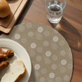 thumbnail image 3 of Khaki Daisy Round 13 Inch Placemats Set of 6, Modern Farmhouse Chrysanthemum Floral HeatResistant Non Slip Place Mats for Dining Table, Wipeable Braided Kitchen Table Mats for Housewarming, 3 of 9