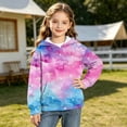 thumbnail image 4 of WQNVRNR Girls Print Hooded Sweatshirt- Kangaroo Pocket Fall Pullover Casual Long Sleeves Hoodies Pink Size 8, 4 of 8