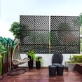 thumbnail image 4 of Neutypechic Decorative Privacy Screen Outdoor Divider with Stand Metal Corten Steel 76" x 47.2" x 15.7" Black, 4 of 5