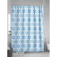 thumbnail image 5 of Winter Snowflakes Standard Shower Curtain Set, Waterproof Shower Curtains for Bathroom, Christmas Blue Check Xmas Farmhouse Washable Fabric Cloth Bath Curtain for Bathtub with Hooks 72x72 Inches, 5 of 6