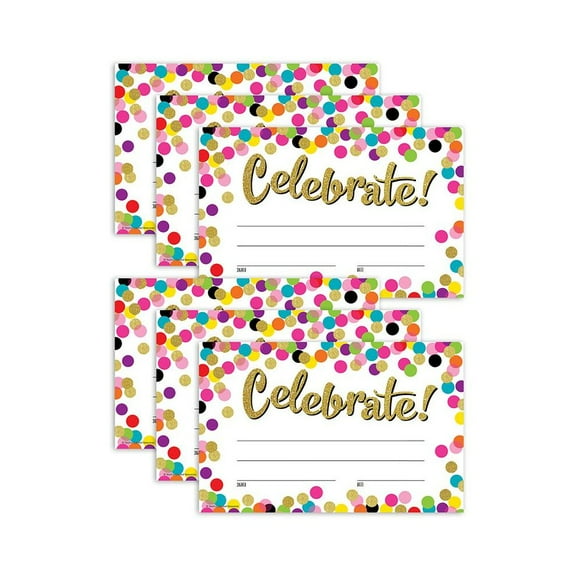 Teacher Created Resources Confetti Celebrate! Awards, 25 Per Pack, 6 Packs