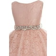 thumbnail image 4 of Big Girls' Sleeveless High Low Rhinestones Belt Pageant Flower Girl Dress Champagne 12 (M3B6K0), 4 of 5