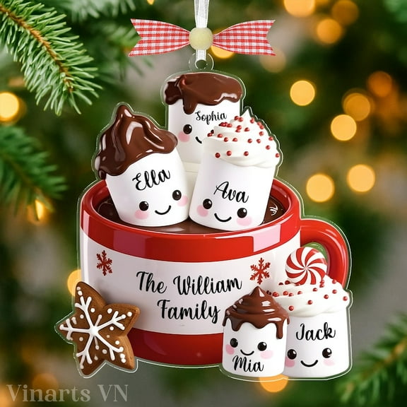Personalized Family Christmas Ornament 2025 – Custom Family Name Christmas Tree Decoration, Family of 2–6 Ornament & Holiday Gift