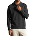 thumbnail image 4 of Kaemgyyd Mens Long Sleeve Shirts V Neck Casual Golf Shirt Fall Fashion Collared Pullover Soft Comfy Clothes（Black,4X-Large）, 4 of 7