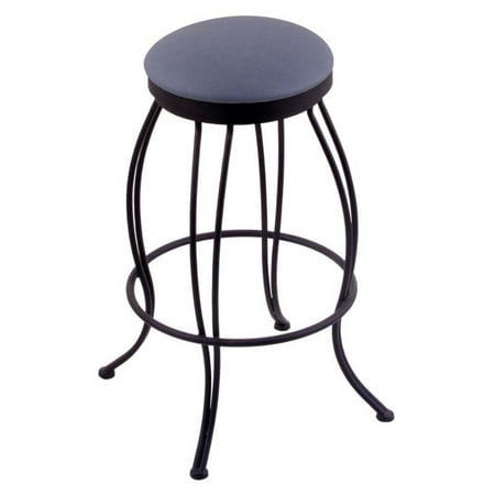 Holland Bar Stool Georgian 25 in. Swivel Counter Stool with Faux Leather Seat - Black Wrinkle