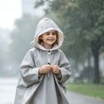 thumbnail image 4 of Tween Kids Waterproof Rain Poncho Lightweight Reusable Raincoat with Drawstring Hood Portable Emergency Rainwear for Boys Girls Outdoor Hiking Camping Travel, Size 10-13, 4 of 4