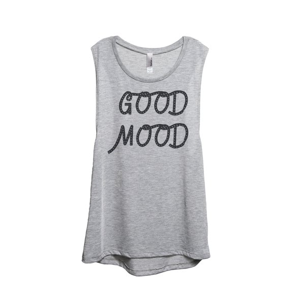 Thread Tank Good Mood Women's Sleeveless Muscle Tank Top Sport Grey Small