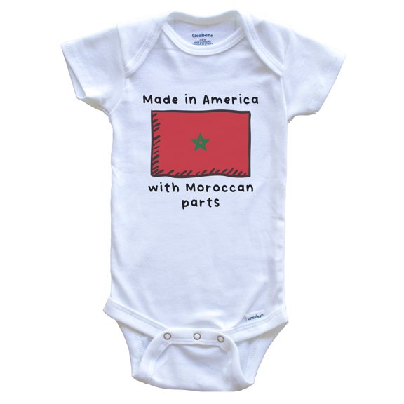 Made In America With Moroccan Parts Morocco Flag Baby Bodysuit