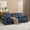 Blue, variant on 87.4" Oversized 3 Seater Couch, Upholstered Sofa for Living Room,Modern Deep Seat Comfy Love Seat Couch with Cup Holders,Corduroy Loveseat Sofa (Black)