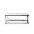 thumbnail image 2 of Maklaine Metal Rectangle Coffee Table with Glass in Silver Finish, 2 of 4