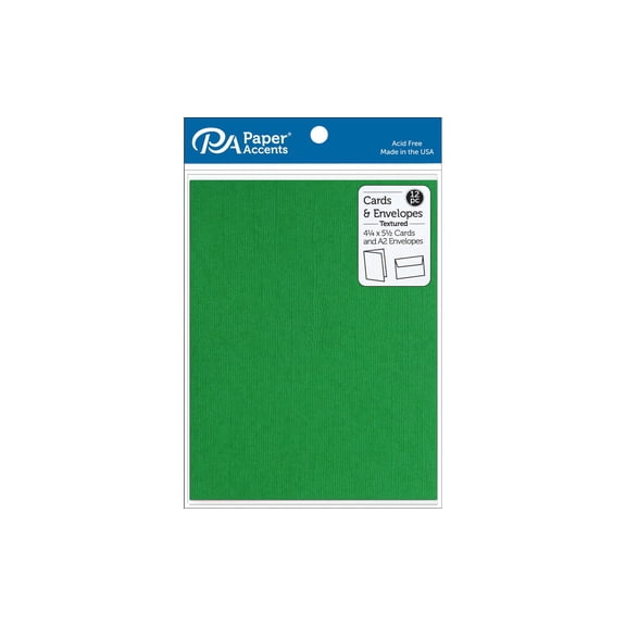 Card & Env 4.25x5.5 12pc Textured Christmas Green (2 packs)