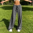 thumbnail image 4 of Lenpel Womens Plaid Pants Casual Loose Lightweight Drawstring Elastic Waist Trousers Comfy Wide Leg Lounge Pants, 4 of 7