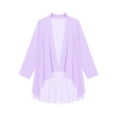 thumbnail image 3 of Zaldita Women's Chiffon Open Front Long Sleeve Sheer Bolero Shrugs Loose Casual Cardigan Lavender L, 3 of 5
