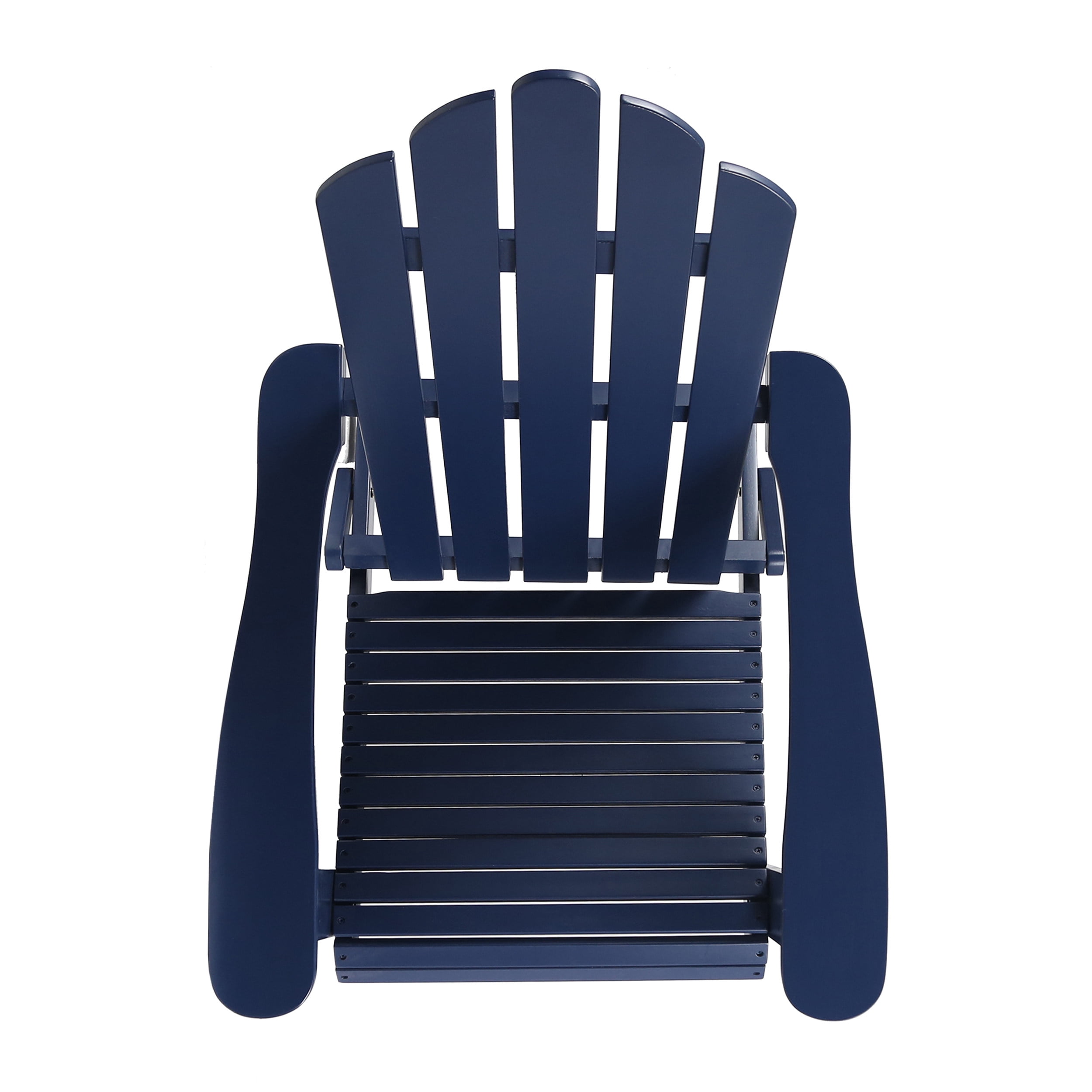 Blue Wood Foldable Adirondack Chair - 37.00 in Height, 35.50 in Width for Patio, Deck, or Garden Seating