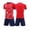 j47-Red, variant on LIIPEE Summer Outfits For Boys Athleisure Graphic Short Sleeve Tees Solid Color Shorts 2 Piece Set Kids Quick Drying Breathable Sports Training Outfit Sets,5-6 Years