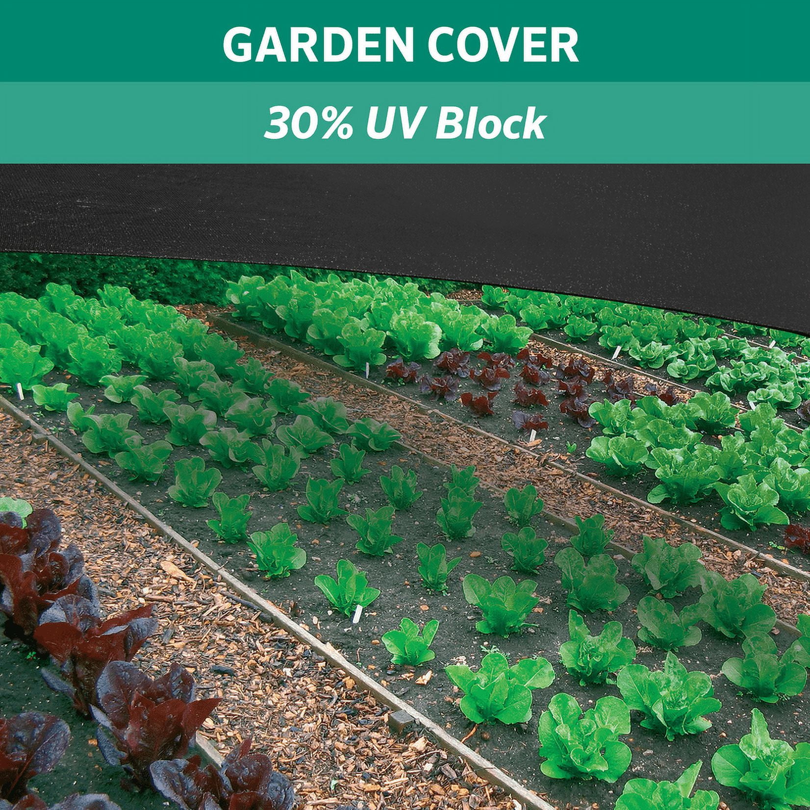 Coolaroo 30% UV Sun Block Shade Fabric Roll for Gardening, 6' x 15'; Black