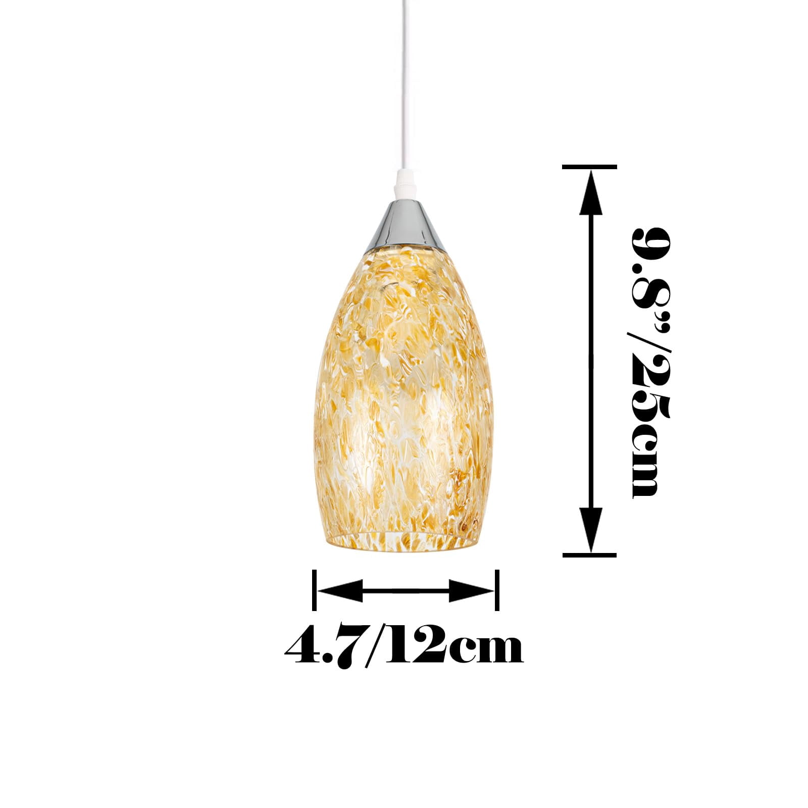 Kiven Plug in Pendant Light, Farmhouse Hanging Light Fixture with Remote and Art Glass Lampshade, E26 Socket Dimmable Pendant Lights for Bedroom Hallway Kitchen DZ0506