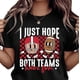 thumbnail image 1 of playera unisex para casco de fútbol y bola, playera con gráfico de dibujos animados, playera de fiesta "Hope both Teams Have Fun", 1 of 5
