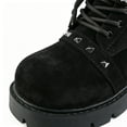 thumbnail image 7 of Viluyesy Womens Ankle Combat Boots Round Toe Chunky Lug Platform Sole Matte Faux Suede Lace Up Buckle Straps Gothic Punk Street Boots Black Size 5.5, 7 of 7