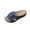 Blue, variant on Black Womens Open Toe Wedge Heel Slides With Flower Embellishment And Cushioned Insole For Summer