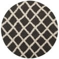 thumbnail image 4 of SAFAVIEH Layla Geometric Plush Shag Area Rug, Dark Grey/Ivory, 6' x 6' Round, 4 of 9