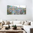 thumbnail image 3 of Elephant Stock Port-au-prince Residences Wall Art - Horizontal Multi Panel Canvas - Living Room Wall Decor - Places Multi Panel - Green And Yellow Decor - 74" x 36", 3 of 8