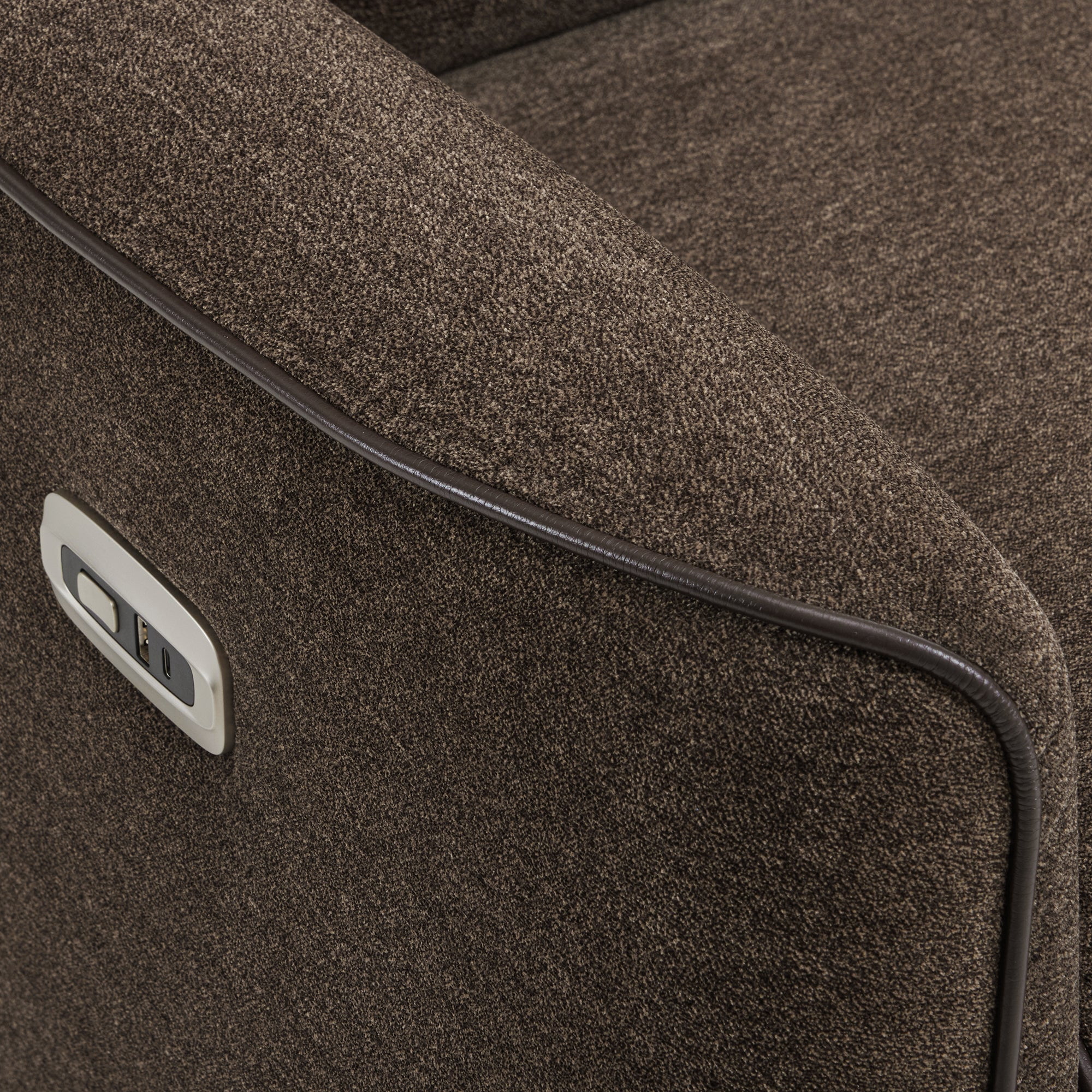 MCombo Power Swivel Glider Recliner Chair, Electric Rocker Recliner Chairs with USB Charging Ports for Living Room and Nursery, Fabric 6922 (Brown)