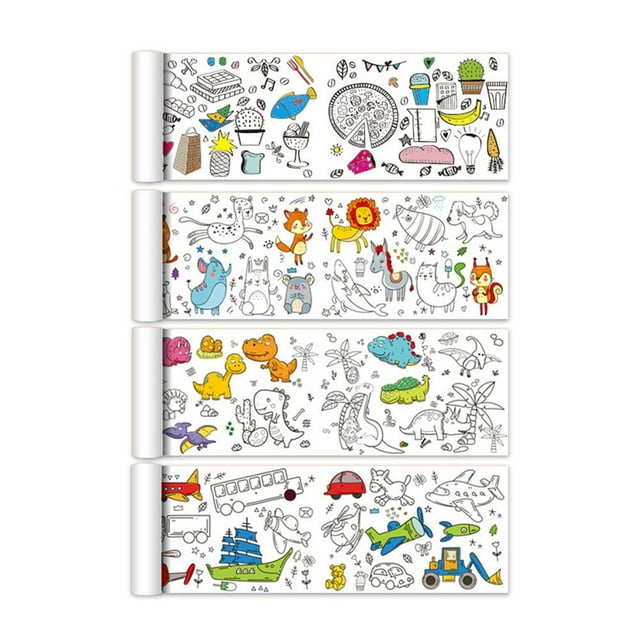 Rouleau de Dessin 3m Rouleau de Coloriage pour Enfants Rouleaux de Peinture Dessin Graffiti Rouleau de Dessin pour Enfants P1c5