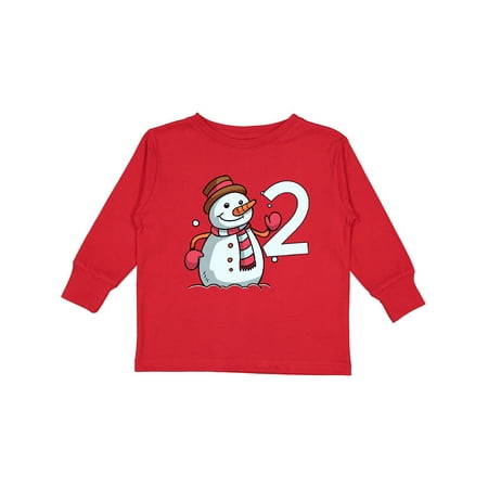

Inktastic 2nd Birthday Snowman Gift Toddler Boy or Toddler Girl Long Sleeve T-Shirt