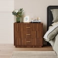 thumbnail image 5 of Weselon 3-Drawer Farmhouse Dresser with Waveform, Fully Assembled Nightstand Wooden Finish for Boho, Mid-century, Rustic Style,Walnut, 5 of 7