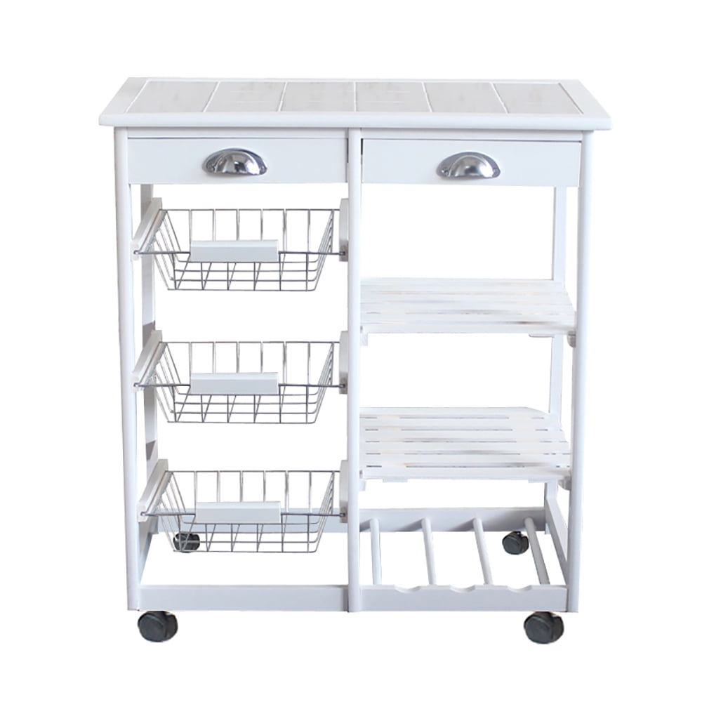 Rolling Kitchen Cart Multifunction Dining Storage Trolley Utility Cart